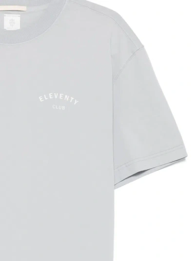 Eleventy Logo-print T-shirt In Blue