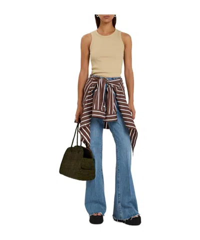 Frame Mid-rise Flared Jeans In Blue