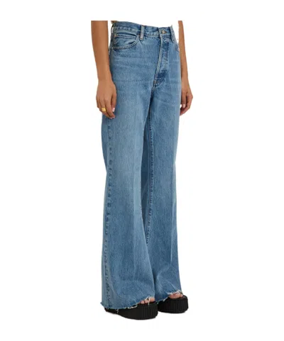 Frame Mid-rise Flared Jeans In Blue