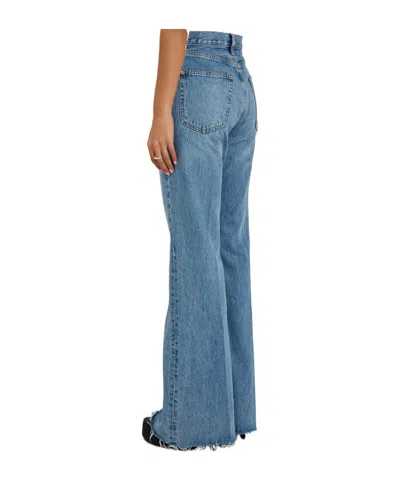 Frame Mid-rise Flared Jeans In Blue
