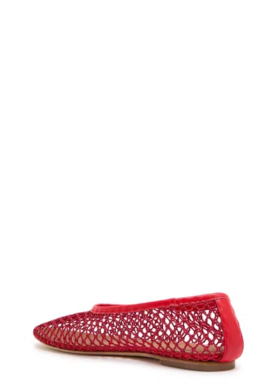 Staud Solid Color Woven Ballet Flats In Red