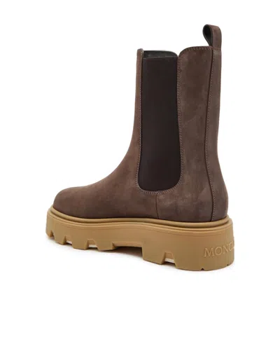 Moncler Platform Ankle Boots In Brown