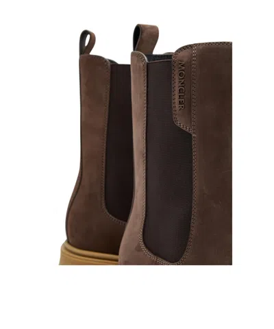 Moncler Platform Ankle Boots In Brown