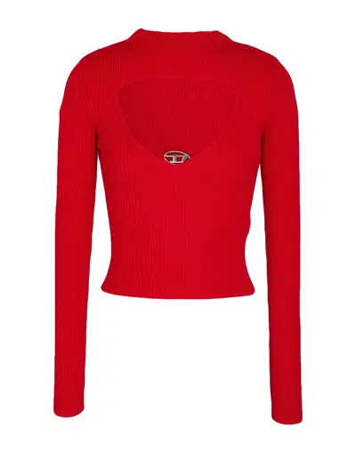 Diesel Solid Color Wool Knit Sweater In Red