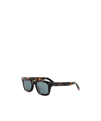 Celine 3 Dot Rectangle-frame Sunglasses In Brown
