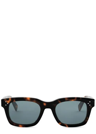 Celine 3 Dot Rectangle-frame Sunglasses In Brown
