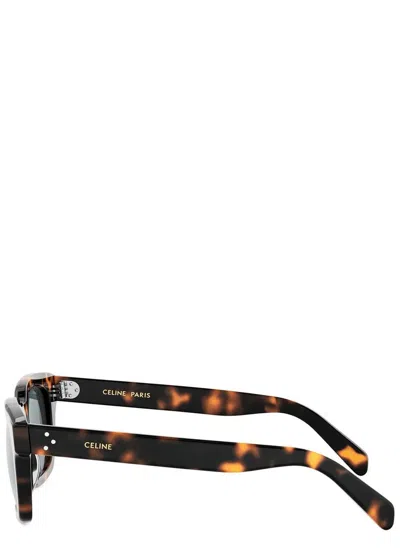 Celine 3 Dot Rectangle-frame Sunglasses In Brown