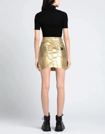 Dolce & Gabbana Solid Color Stretch Mini Skirt In Gray
