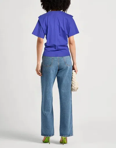 Isabel Marant Solid Color Short Sleeve T-shirt In Blue