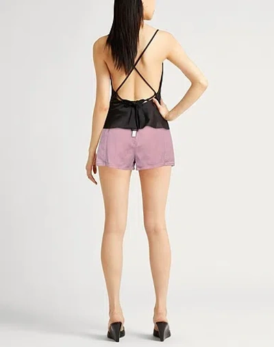 Max Mara Woman Denim Shorts Light Purple Size 8 Cotton In Pink