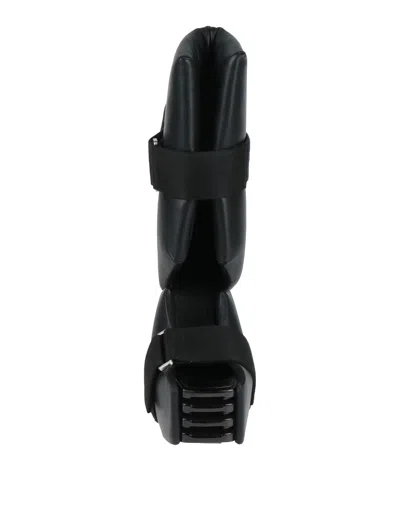 Rick Owens Stylish And Simple Platform Leather Boots In Black