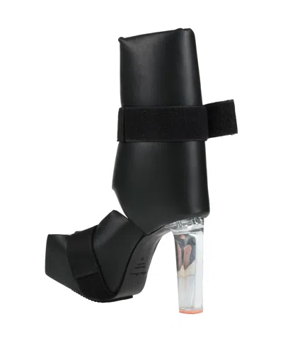 Rick Owens Stylish And Simple Platform Leather Boots In Black