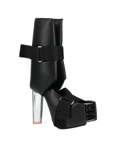 Rick Owens Stylish And Simple Platform Leather Boots In Black