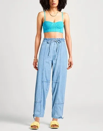 Rag & Bone Light-colored Denim Drawstring Pants In Blue