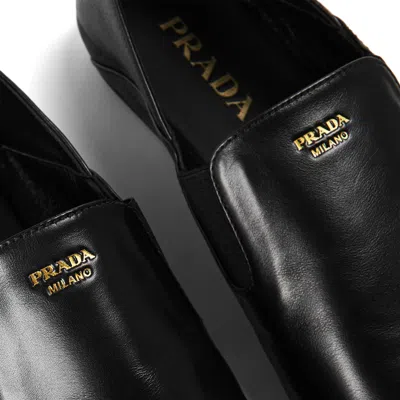 Prada Solid Color Loafers In Black