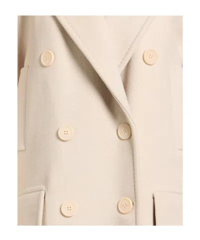 Max Mara Double-breasted Coat In White