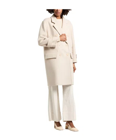 Max Mara Double-breasted Coat In White