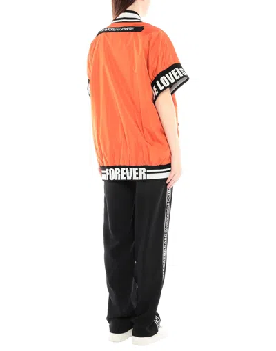 Dolce & Gabbana Solid Color Short-sleeve Cardigan In Orange