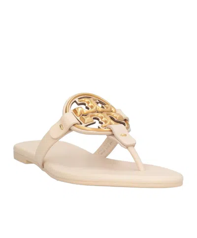 Tory Burch Plain Colour Flip Flops In Nude