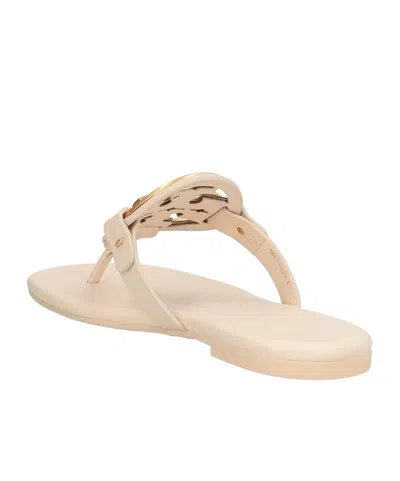 Tory Burch Plain Colour Flip Flops In Nude
