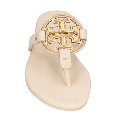 Tory Burch Plain Colour Flip Flops In Nude