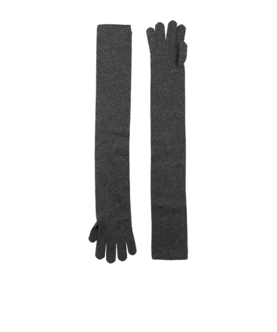 Max Mara Timor Long Gloves Five Finger Design In White