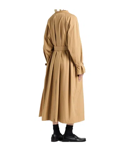 Max Mara Plain Colour Full-length Jackets In Brown