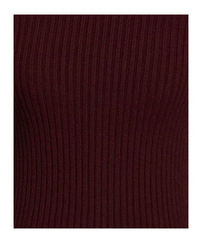 Max Mara Solid Turtleneck Knit Top In Brown
