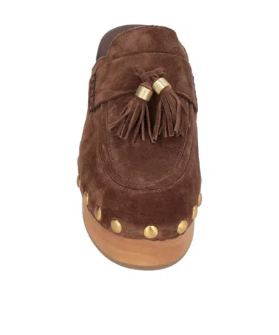 Rag & Bone Suede Platform Clogs In Brown