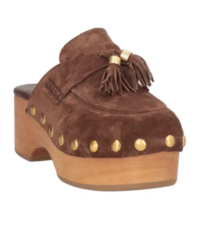 Rag & Bone Suede Platform Clogs In Brown