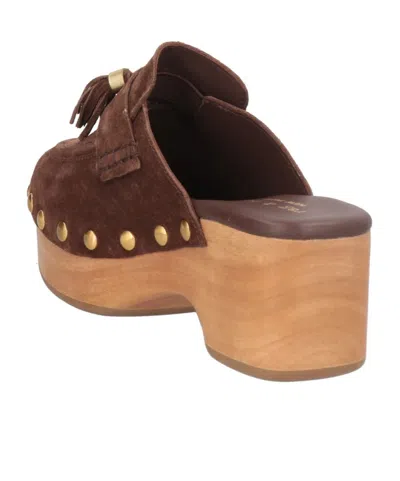 Rag & Bone Suede Platform Clogs In Brown