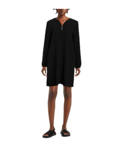 Max Mara Solid Long-sleeve Dress In Black
