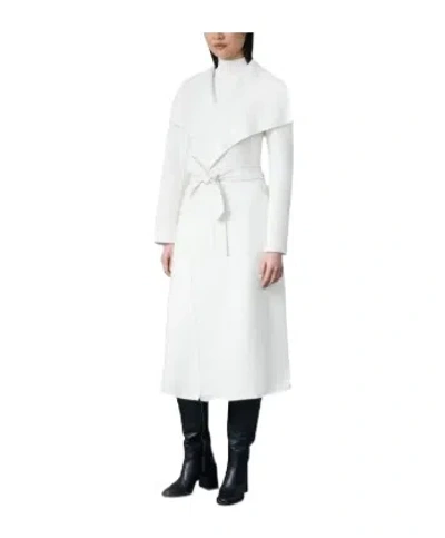 Mackage Mai Wool Belted Wrap Coat In White