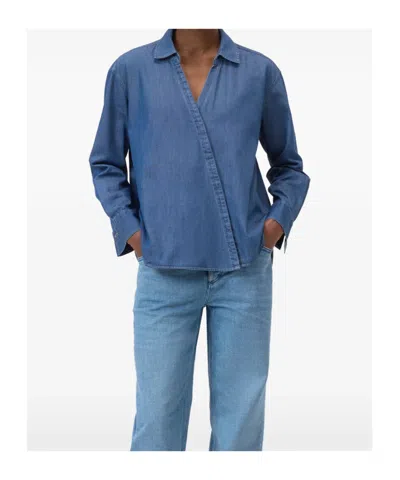 Closed Asymmetric Collared Shirt In Blue