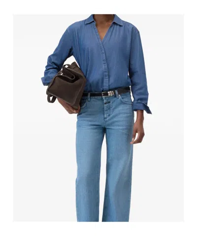 Closed Asymmetric Collared Shirt In Blue