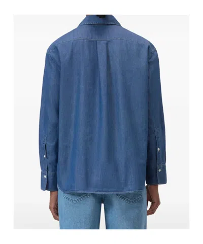 Closed Asymmetric Collared Shirt In Blue