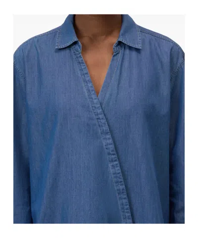 Closed Asymmetric Collared Shirt In Blue