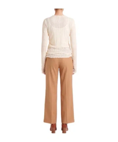 Maxco. Solid Color Lace Top In Nude