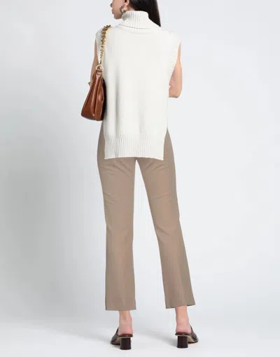 Max Mara Solid Stretch Twill Pants In Nude