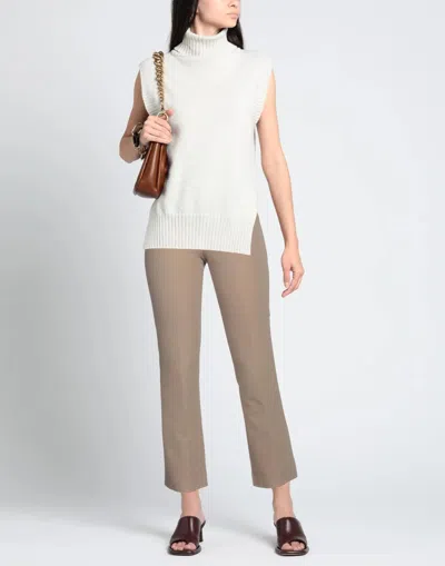 Max Mara Solid Stretch Twill Pants In Nude