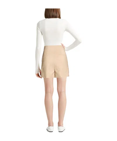 Sportmax Simple Solid Shorts In Neutral