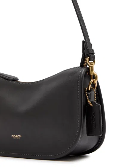 Coach Leather Shoulder Bag In Black