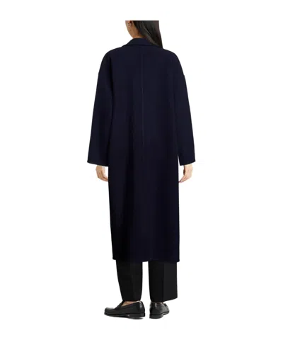 Rag & Bone Woman Coat Navy Size L Virgin Wool, Polyamide In Black