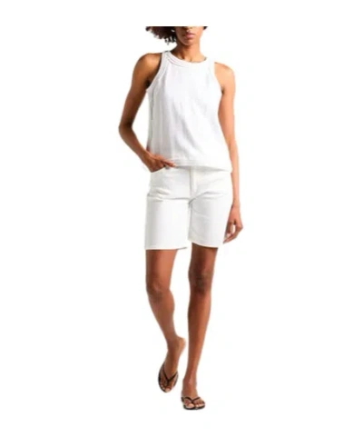 Maxco. Solid Color Linen Tank Top In White