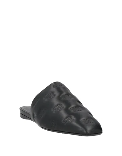 Max Mara Solid Color Mules In Black