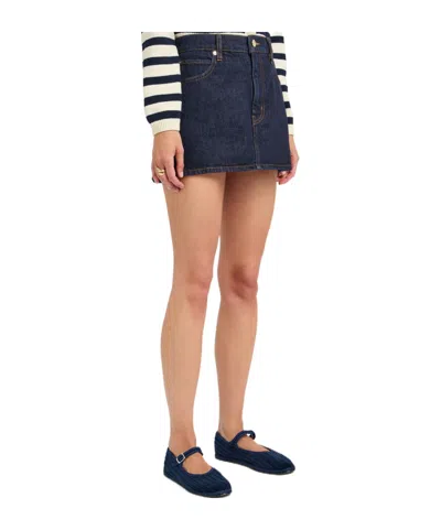 Frame Denim Mini Skirt In Black