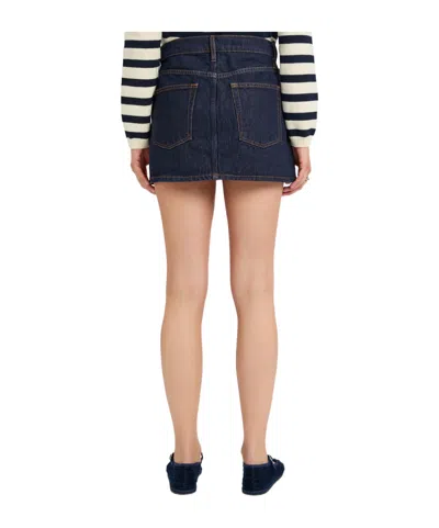 Frame Denim Mini Skirt In Black