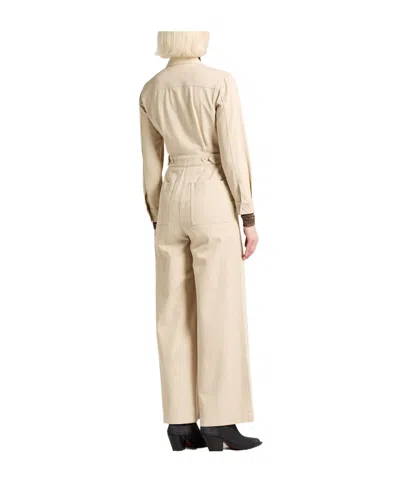 Weekend Max Mara Solid Color Long-sleeve Jumpsuit In Nude
