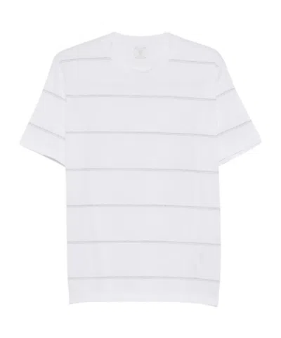 Eleventy Horizontal-stripe T-shirt In White