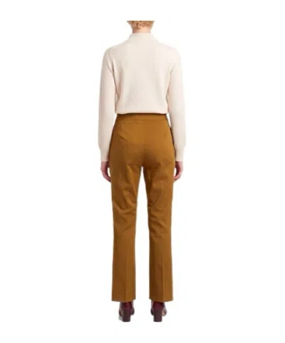 Max Mara Fitted Bootcut Trousers In Brown